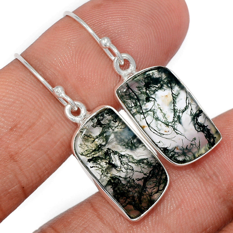 1.3" Moss Agate Earrings - MOSE1476