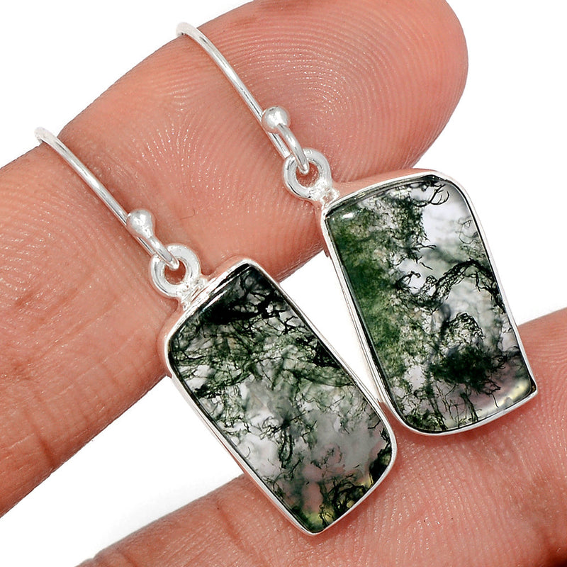 1.5" Moss Agate Earrings - MOSE1487