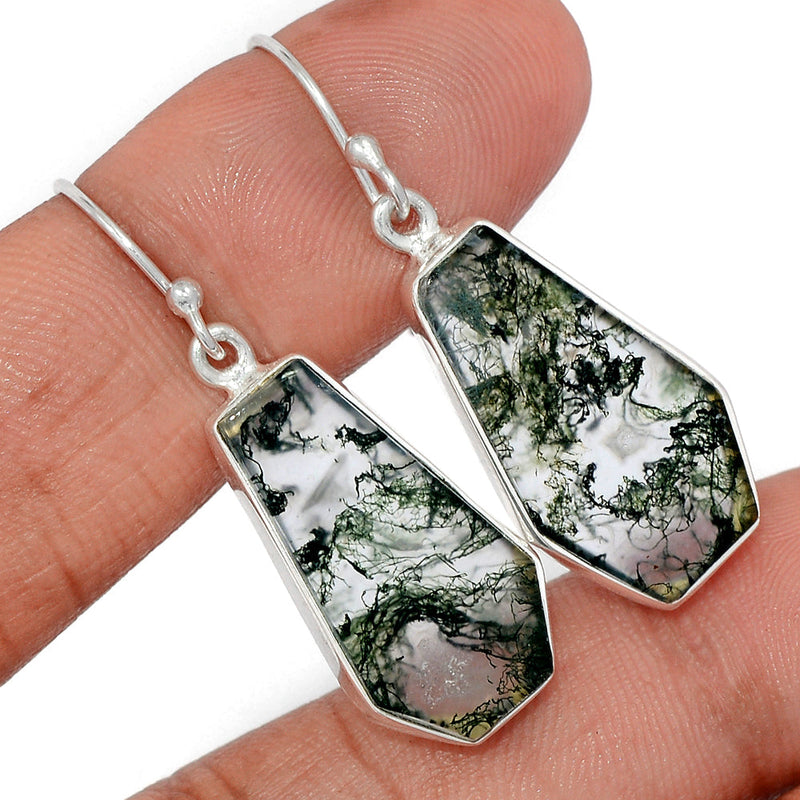 1.6" Moss Agate Earrings - MOSE1495