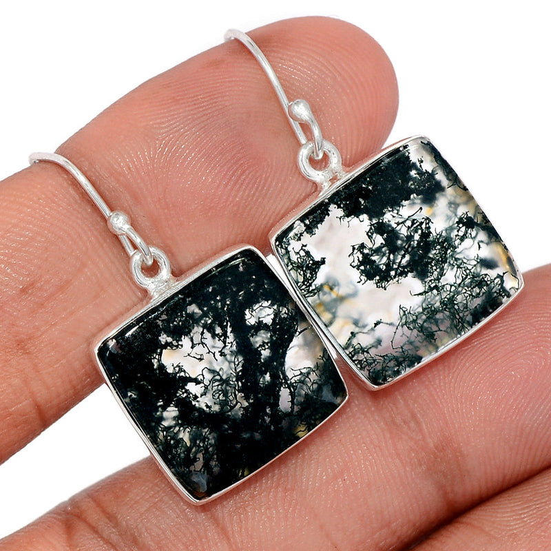 1.3" Moss Agate Earrings - MOSE1497