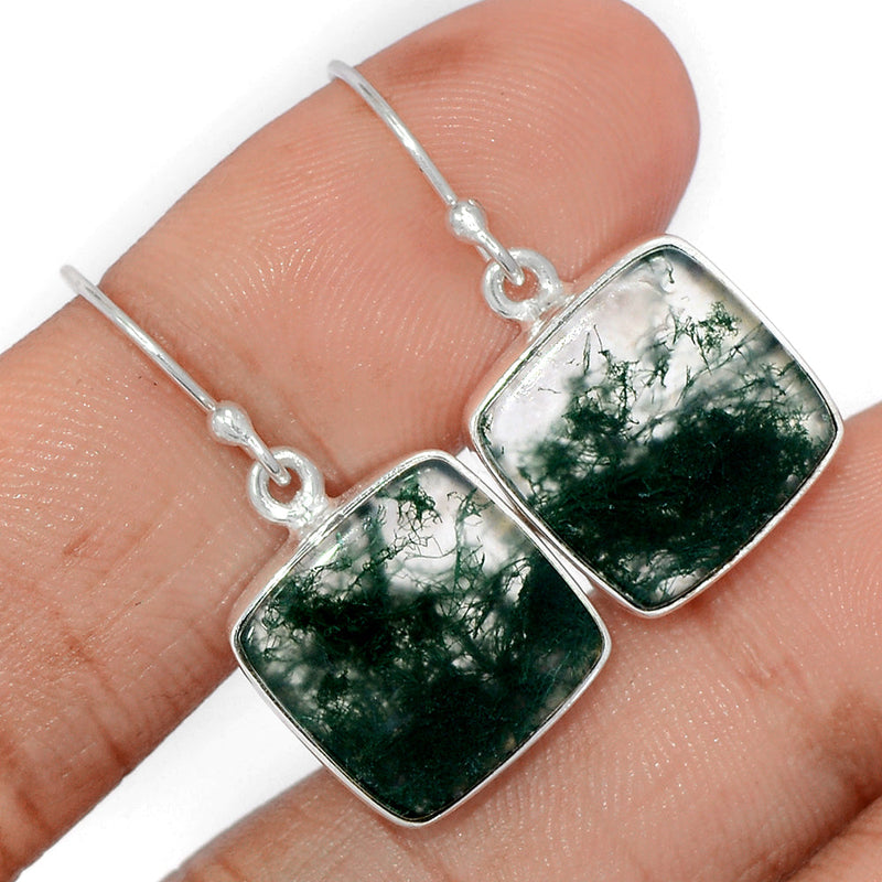 1.2" Moss Agate Earrings - MOSE1500