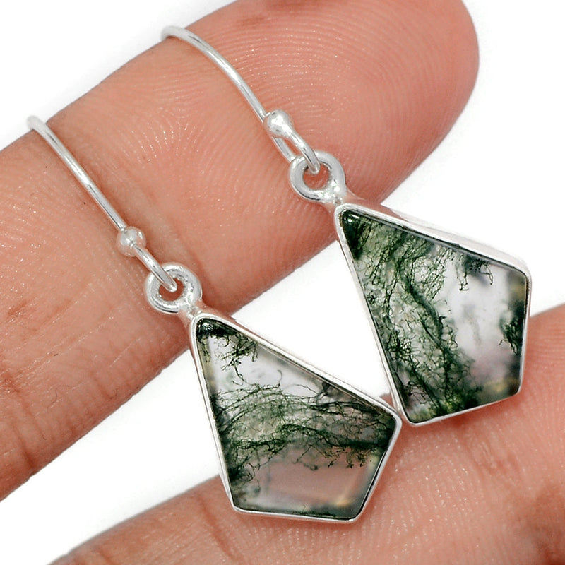 1.3" Moss Agate Earrings - MOSE1501