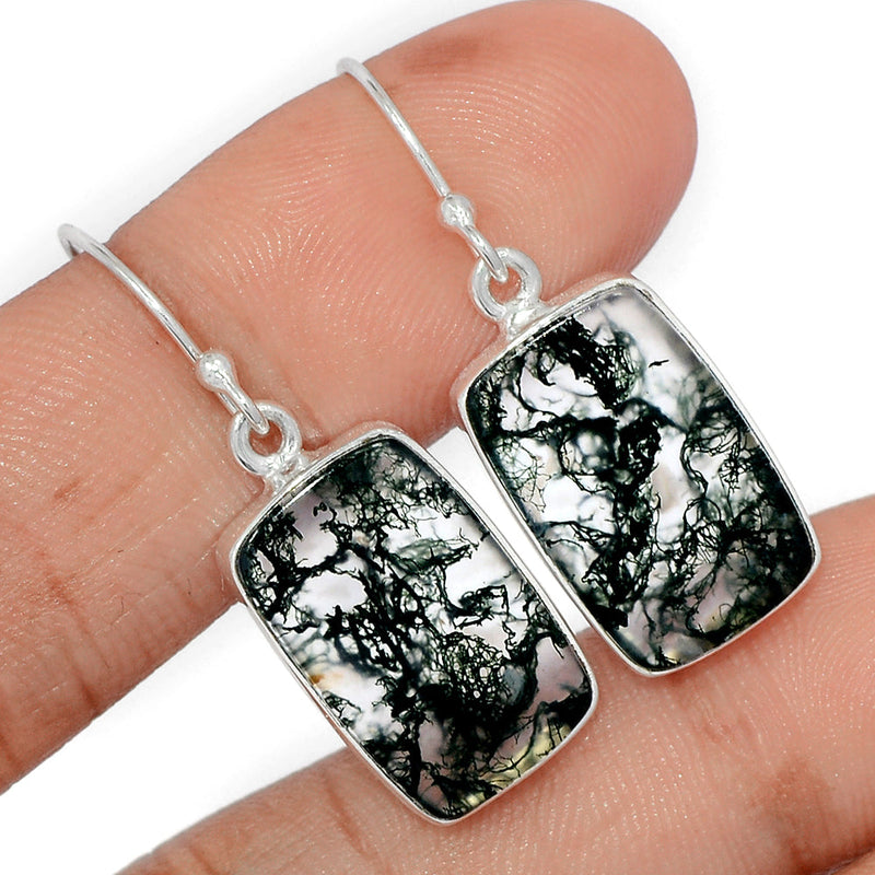 1.3" Moss Agate Earrings - MOSE1502