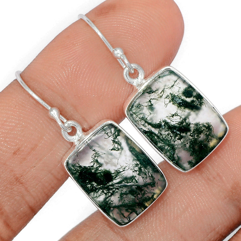 1.2" Moss Agate Earrings - MOSE1504