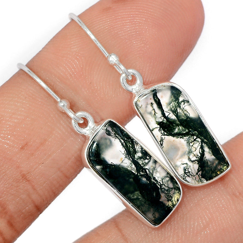 1.3" Moss Agate Earrings - MOSE1505