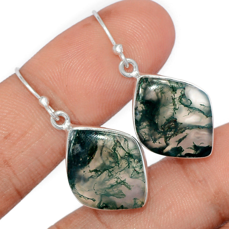 1.3" Moss Agate Earrings - MOSE1506