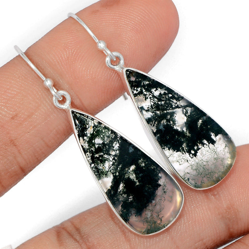 1.7" Moss Agate Earrings - MOSE1508