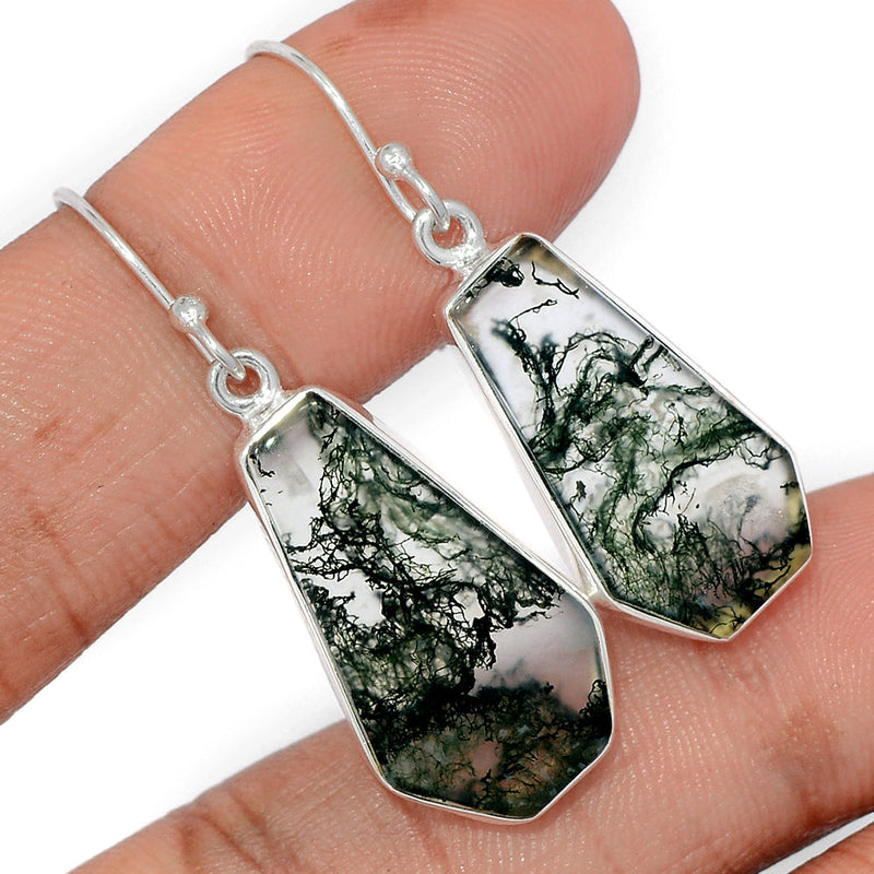 1.6" Moss Agate Earrings - MOSE1510