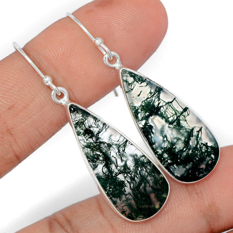 1.7" Moss Agate Earrings - MOSE1511