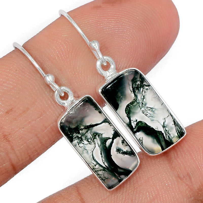 1.3" Moss Agate Earrings - MOSE1512