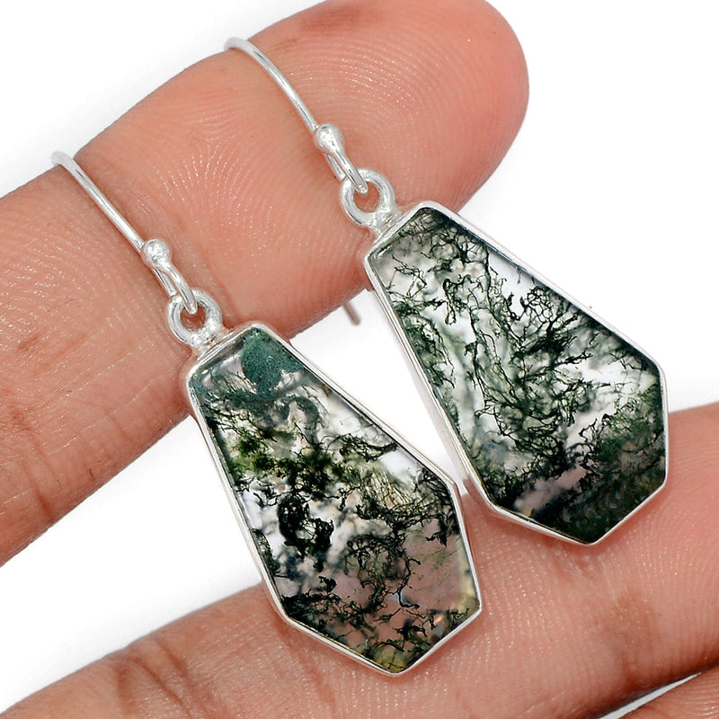 1.6" Moss Agate Earrings - MOSE1514