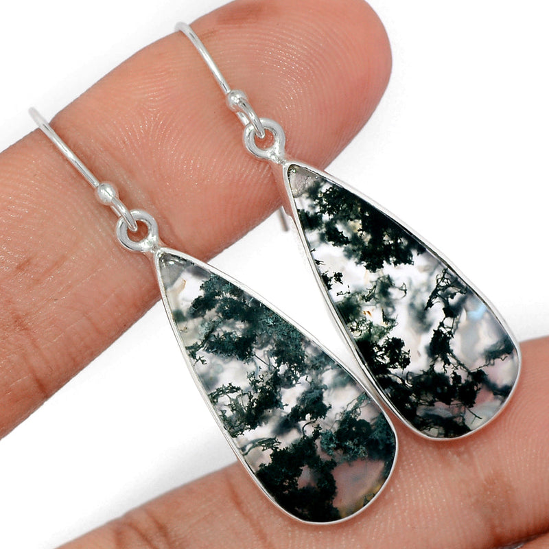 1.7" Moss Agate Earrings - MOSE1517