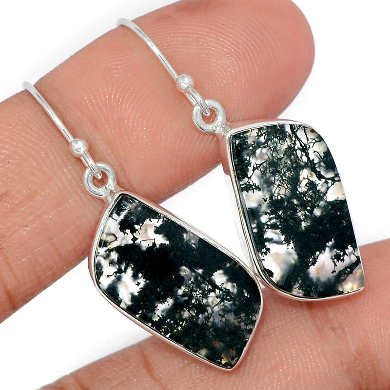 1.5" Moss Agate Earrings - MOSE1518