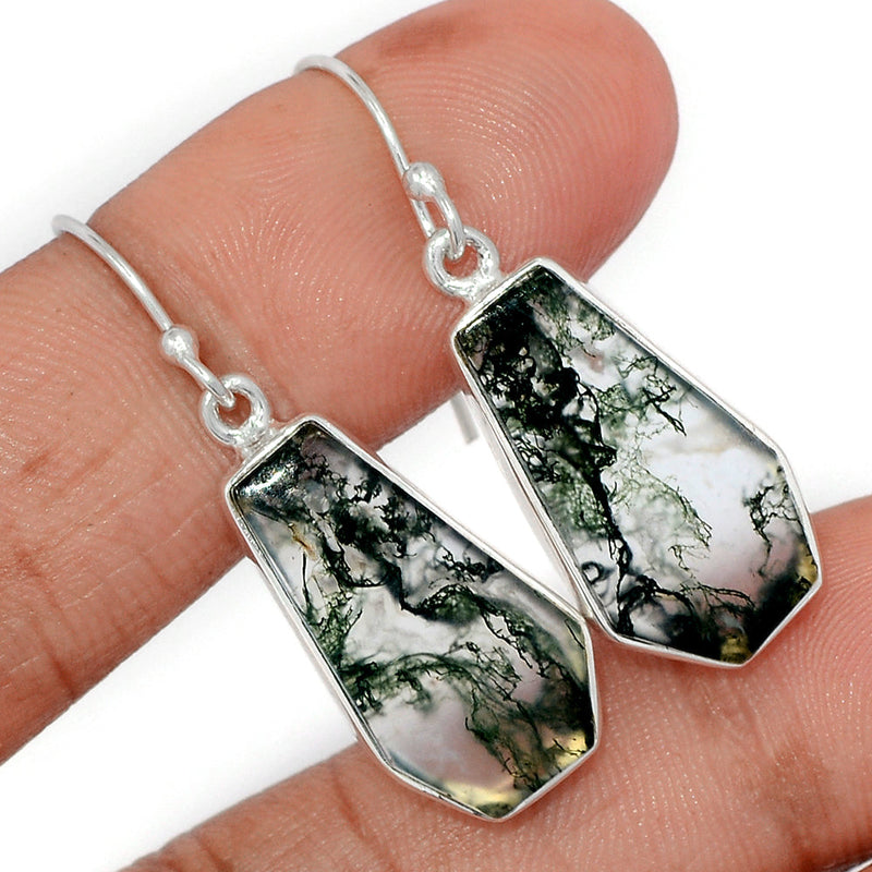 1.5" Moss Agate Earrings - MOSE1521