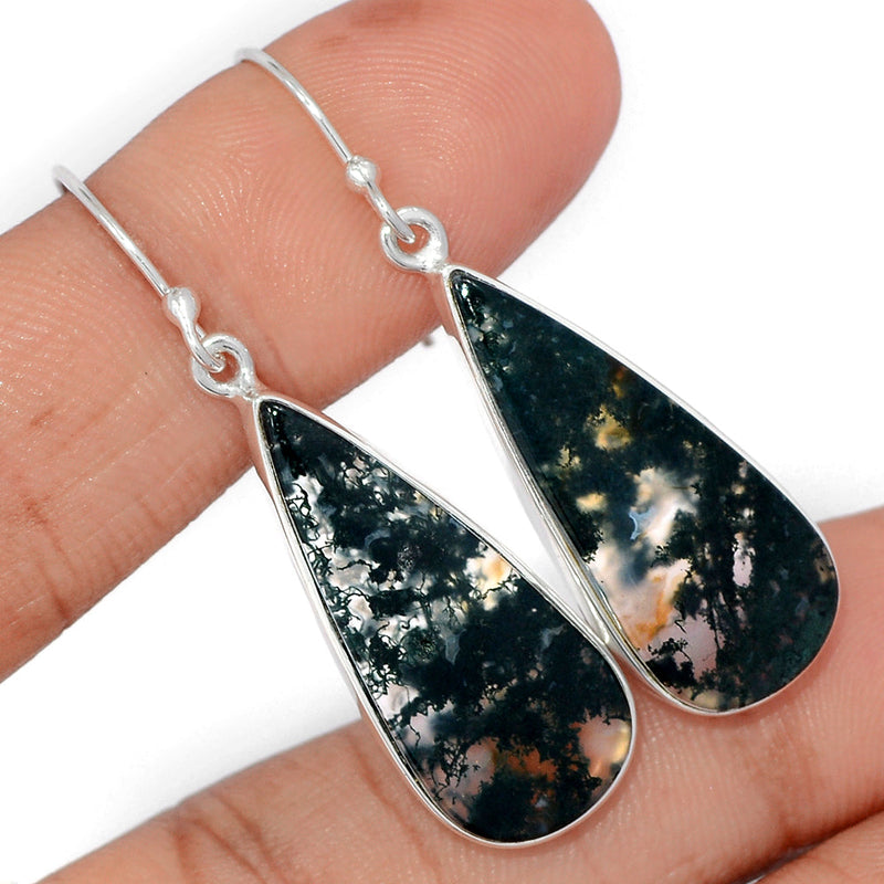 1.7" Moss Agate Earrings - MOSE1530