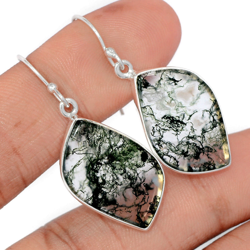 1.5" Moss Agate Earrings - MOSE1534