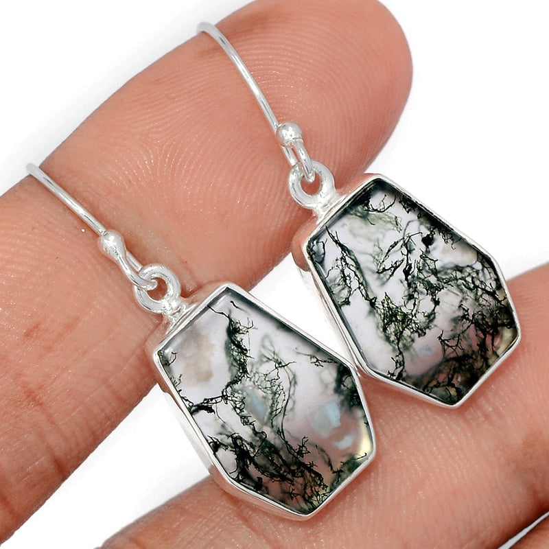 1.5" Moss Agate Earrings - MOSE1537