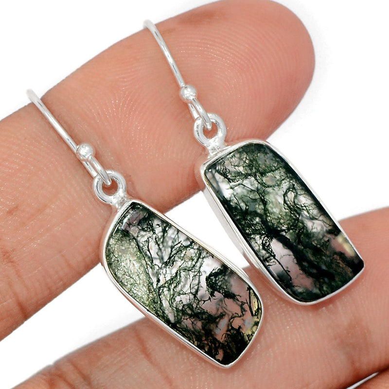 1.5" Moss Agate Earrings - MOSE1540