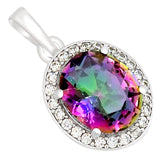 10*12 MM Oval - Mystic Topaz With CZ Pendants - MTP63