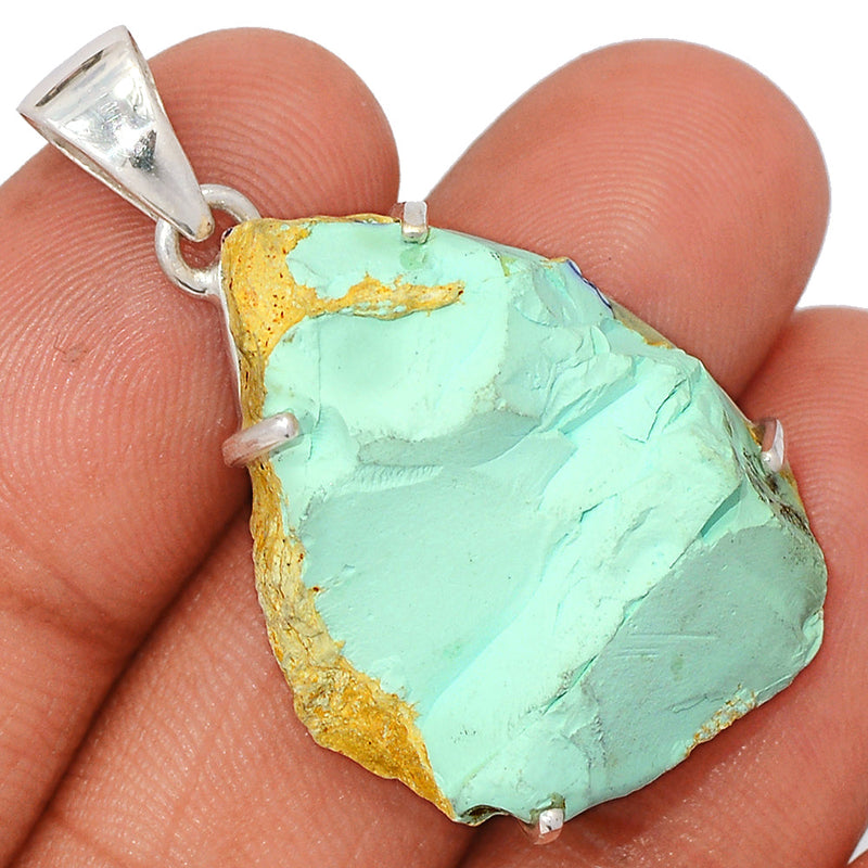 1.3" Number 8 Mine Turquoise Rough Pendants - N8MP4