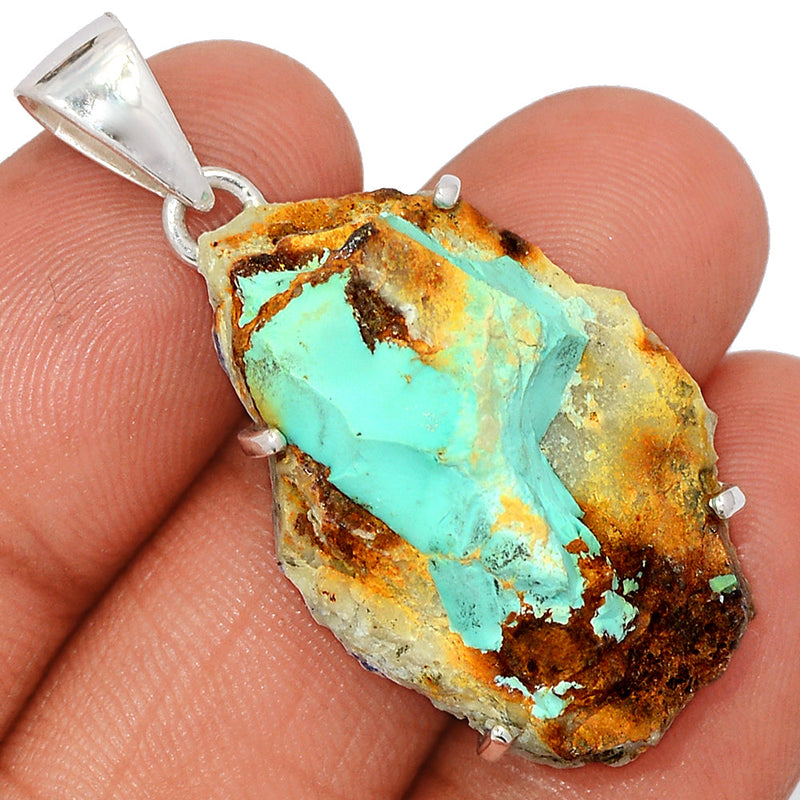 1.6" Number 8 Mine Turquoise Rough Pendants - N8MP5
