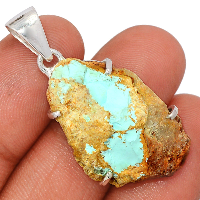 1.6" Number 8 Mine Turquoise Rough Pendants - N8MP6