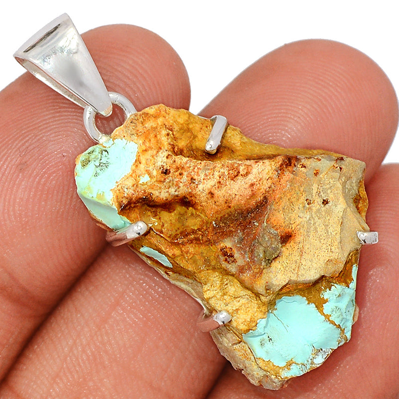 1.6" Number 8 Mine Turquoise Rough Pendants - N8MP7