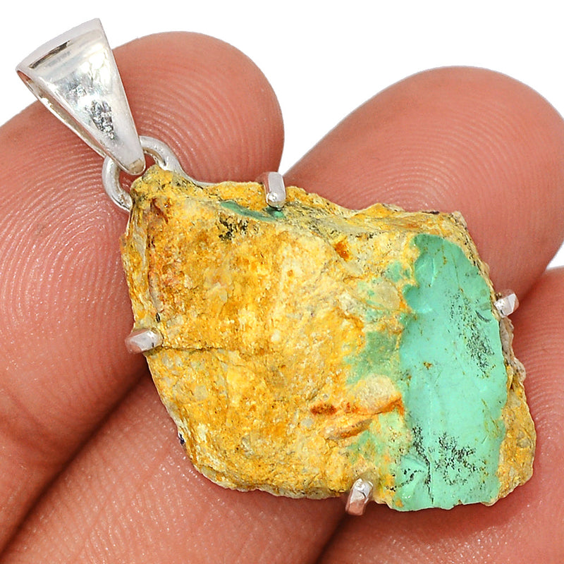 1.6" Number 8 Mine Turquoise Rough Pendants - N8MP8