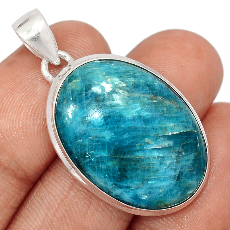 1.5" Neon Blue Apatite Cabochon Pendants - NACP657