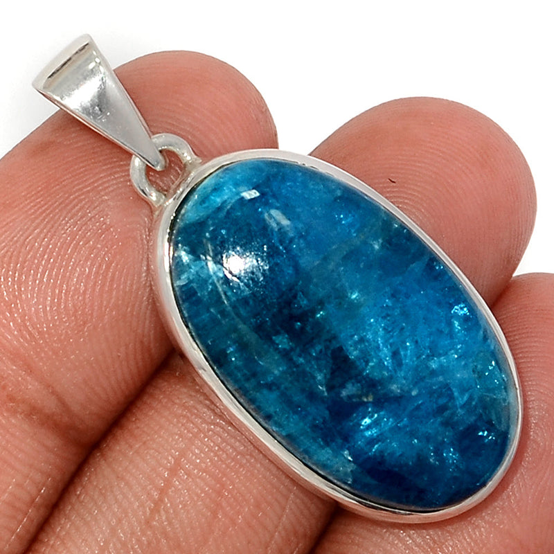 1.6" Neon Blue Apatite Cabochon Pendants - NACP686