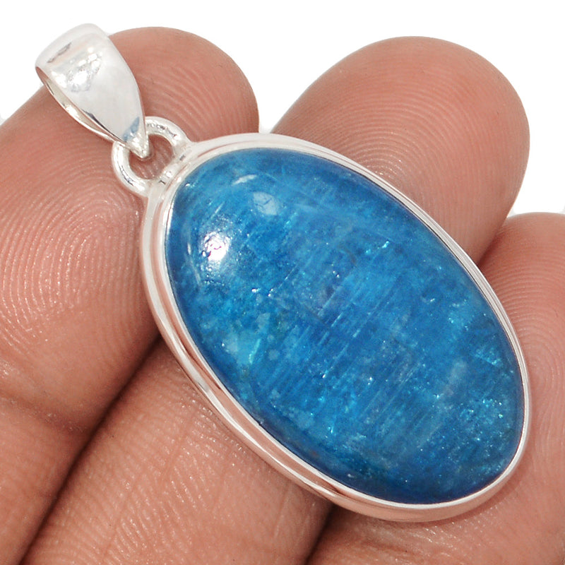 1.6" Neon Blue Apatite Cabochon Pendants - NACP714