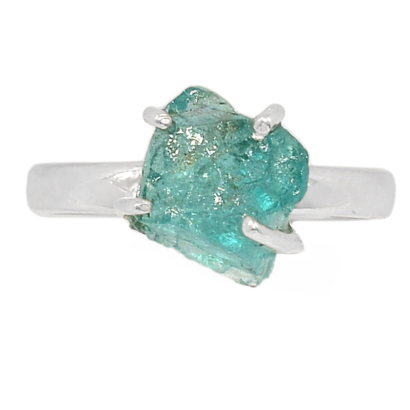 Claw - Neon Blue Apatite Rough Ring - NBAR794