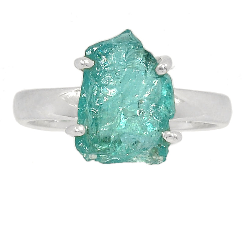 Claw - Neon Blue Apatite Rough Ring - NBAR796