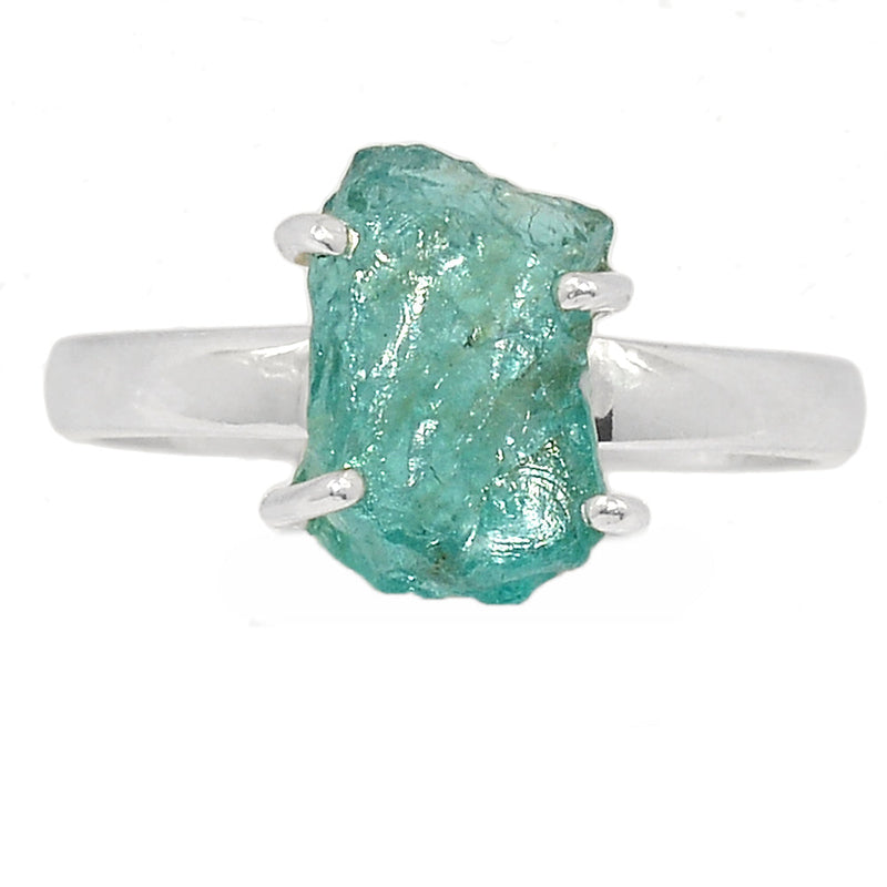 Claw - Neon Blue Apatite Rough Ring - NBAR804