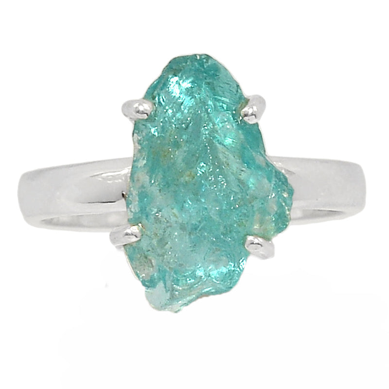 Claw - Neon Blue Apatite Rough Ring - NBAR805