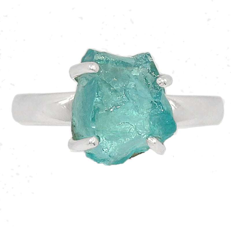 Claw - Neon Blue Apatite Rough Ring - NBAR806