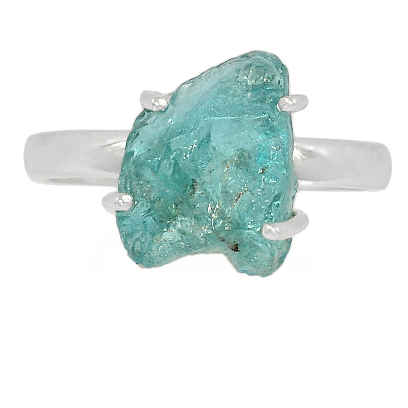 Claw - Neon Blue Apatite Rough Ring - NBAR807