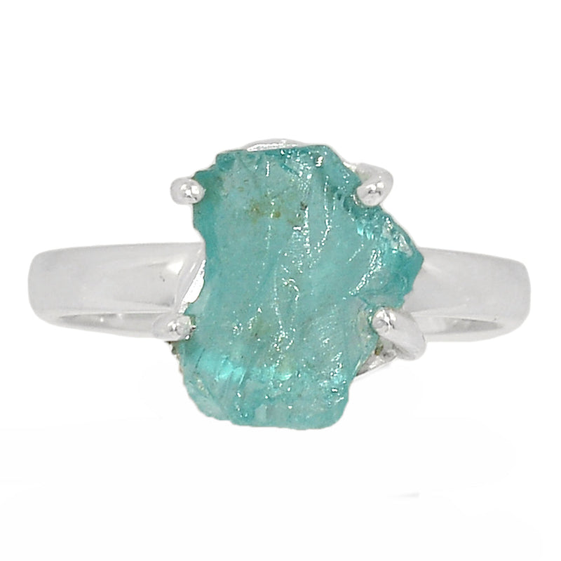 Claw - Neon Blue Apatite Rough Ring - NBAR808