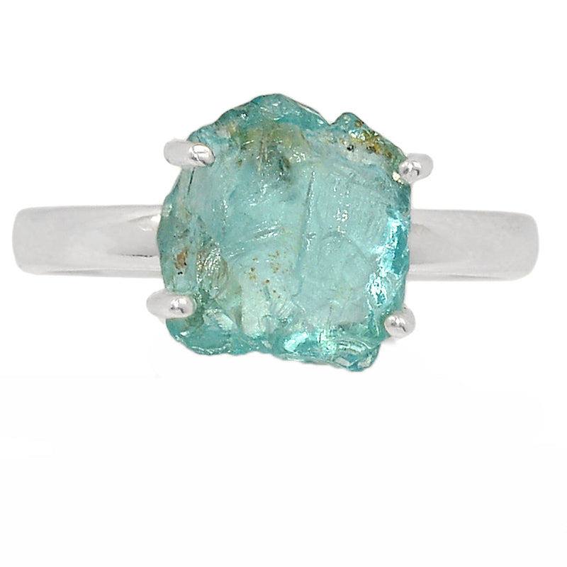 Claw - Neon Blue Apatite Rough Ring - NBAR810