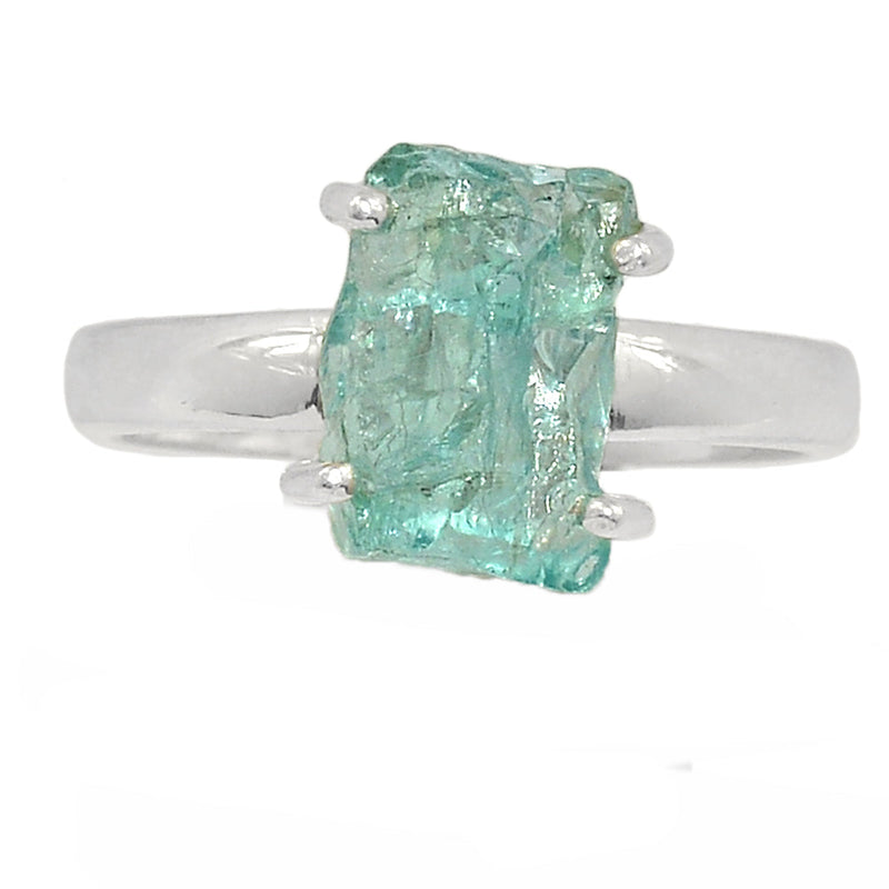 Claw - Neon Blue Apatite Rough Ring - NBAR814