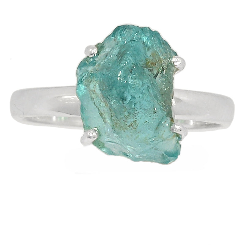 Claw - Neon Blue Apatite Rough Ring - NBAR815