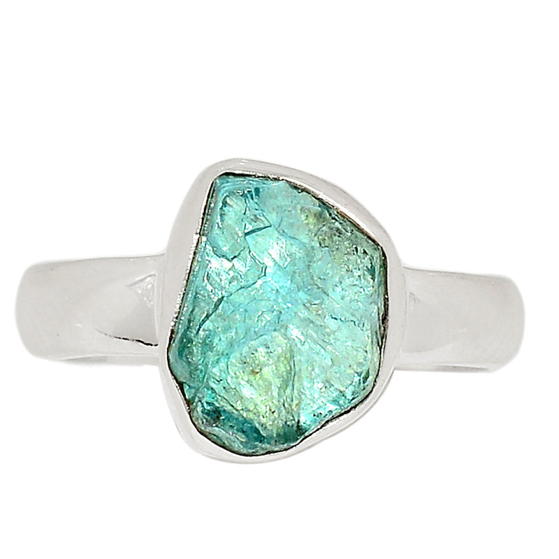 Neon Blue Apatite Rough Ring - NBAR823