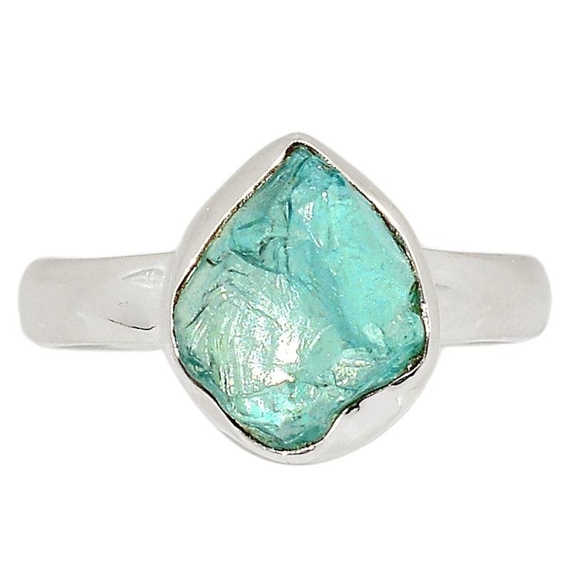 Neon Blue Apatite Rough Ring - NBAR827