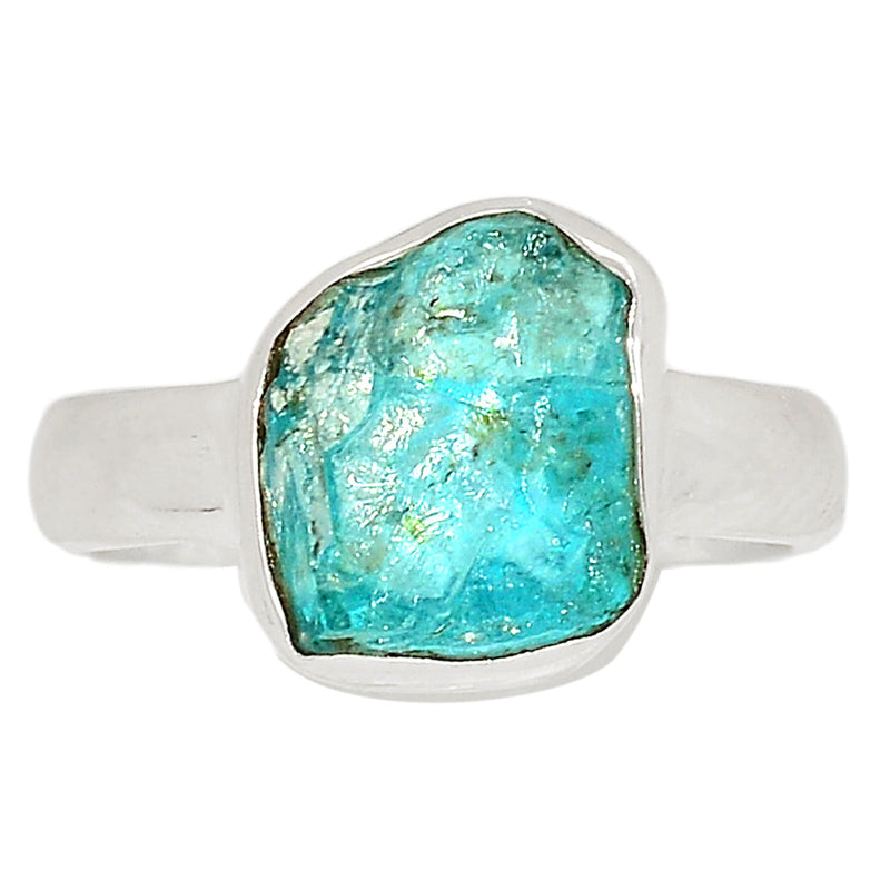 Neon Blue Apatite Rough Ring - NBAR829