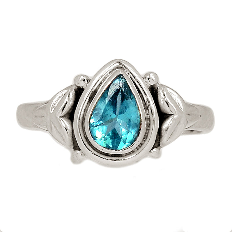 Neon Blue Apatite Faceted Ring - NBFR117