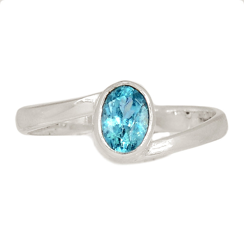 Neon Blue Apatite Faceted Ring - NBFR119