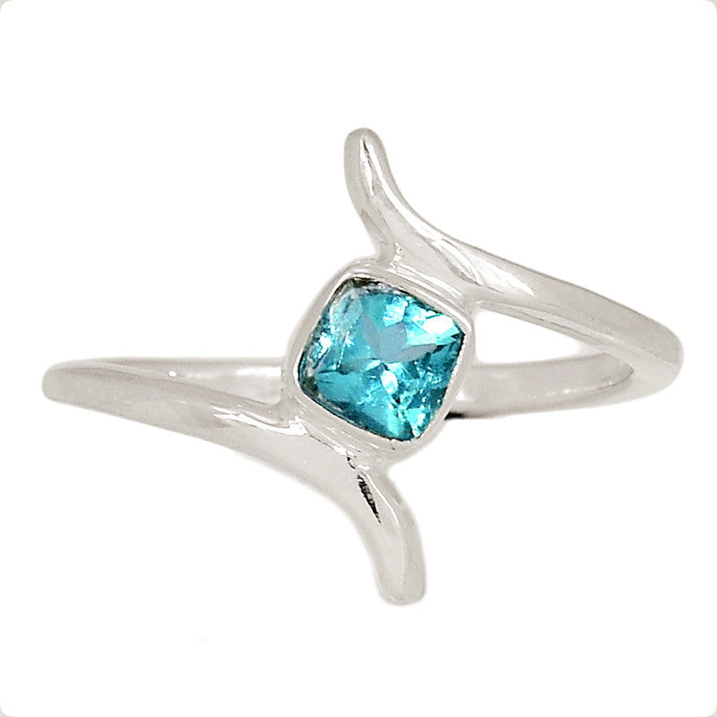 Neon Blue Apatite Faceted Ring - NBFR122