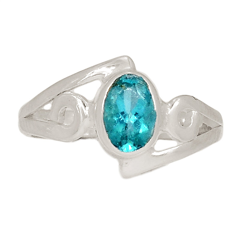 Neon Blue Apatite Faceted Ring - NBFR124