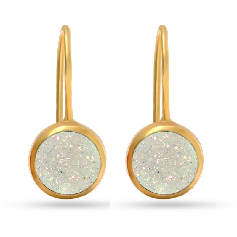 18k Gold Vermeil - Angel Aura Druzy Earrings - ND-E109AAD