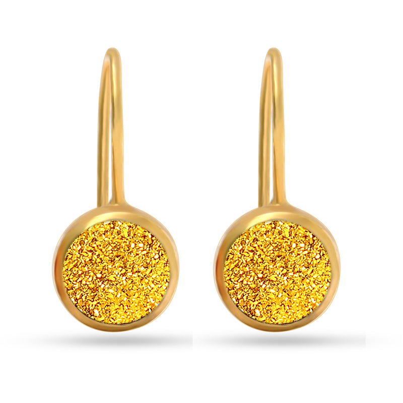 18k Gold Vermeil - Golden Window Druzy Earrings - ND-E109GWD
